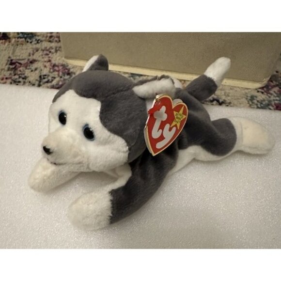 Ty Beanie Babies Lot Of 5 - Flamingo Ostrich Husky Lizard & Deer Plush Toys - Picture 5 of 9